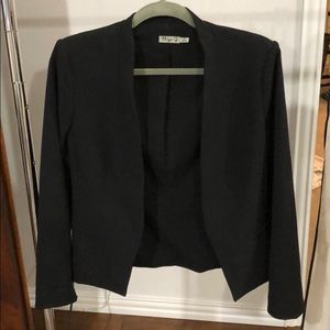 Black blazer w/ great seaming, no collar, no lapel
